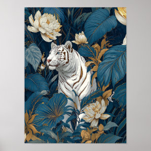 Impressão de Wall Art Branca Selva Botânica