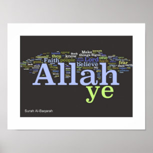 Impressão de Wordle do al-Baqarah do Surah