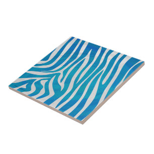 Impressão de Zebra Azul e Branco