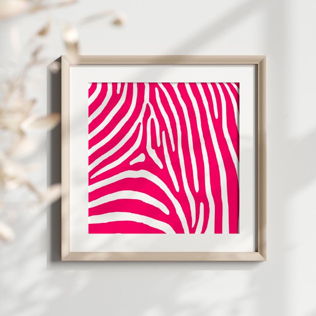 Impressão de Zebra Branca e Rosa Quente (Hot pink and white zebra print ready for your monogram.)