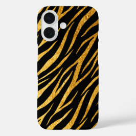 Impressão de Zebra Dourada Clássica Preta de Luxo