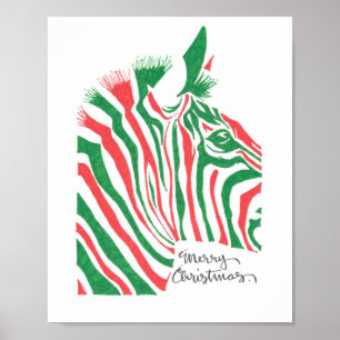Impressão de Zebra Feliz Natal