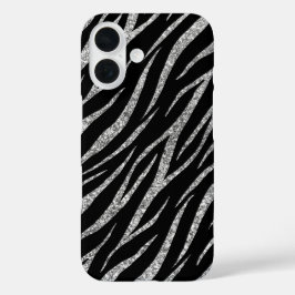 Impressão de Zebra Negra e Silver Clássica do Luxo