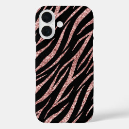 Impressão de Zebra Negra Rosa Dourada do Luxo Femi