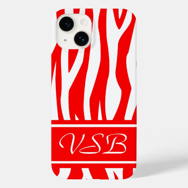 Impressão de Zebra Vermelha com monograma (Verso)