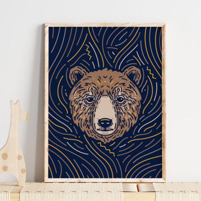 Impressão de Zodiac Brown Bear Animal | Wolf Impre (Criador carregado)