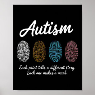 Impressão Digital Autismo Sensibilização Mês Profe