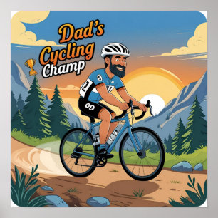 Impressão digital com Poster de bicicleta do pai
