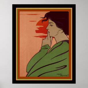 Impressão do art deco de L'Heure du Silêncio pel