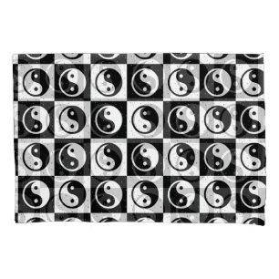 Impressão do bloco Zen Yin-yang, branco preto, mar