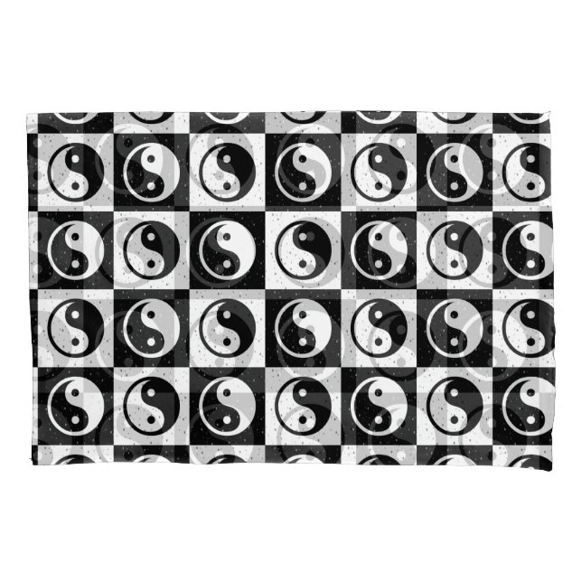 Impressão do bloco Zen Yin-yang, branco preto, mar (Frente)