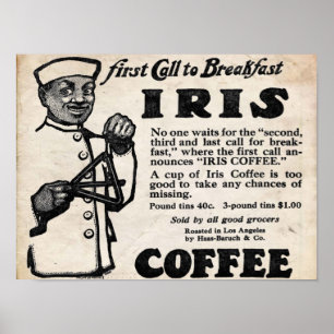 Impressão do café do vintage da marca da íris