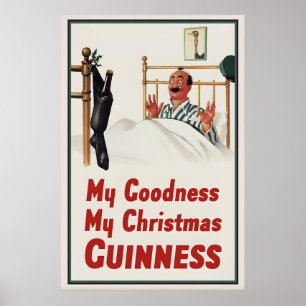 Impressão do Cartaz da Meia de Natal da Guinness J