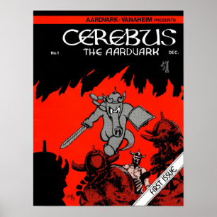 Impressão do cobrir da edição #1 de Cerebus
