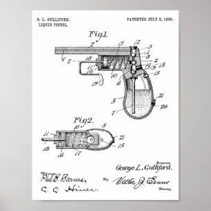 Impressão do desenho da arte da patente da arma d