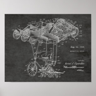 Impressão do desenho da arte da patente do avião