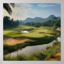 Impressão do espetacular campo de golfe