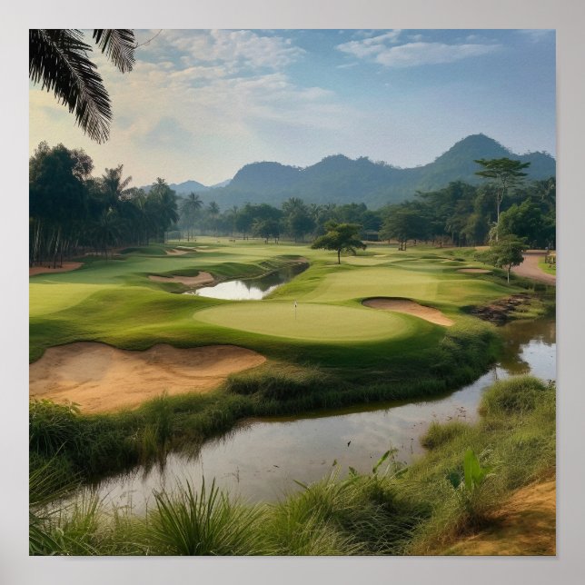 Impressão do espetacular campo de golfe (Frente)