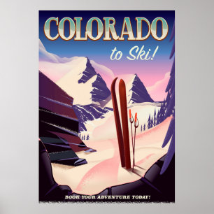 Impressão do esqui de Colorado - o esqui do