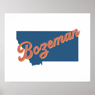 Impressão do estado de Bozeman, Montana