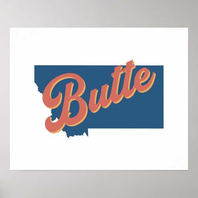 Impressão do estado de Butte, Montana (Frente)