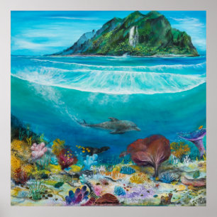 Impressão do golfinho sobre