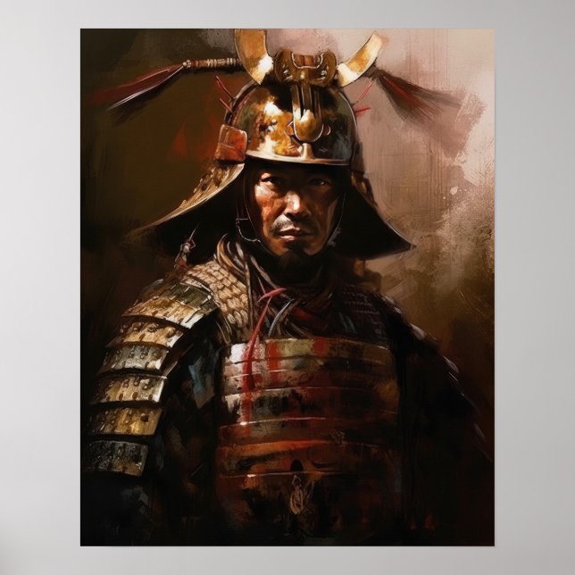 Impressão do Guerreiro Samurai Japonês (Frente)