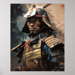 Impressão do Guerreiro Samurai Japonês