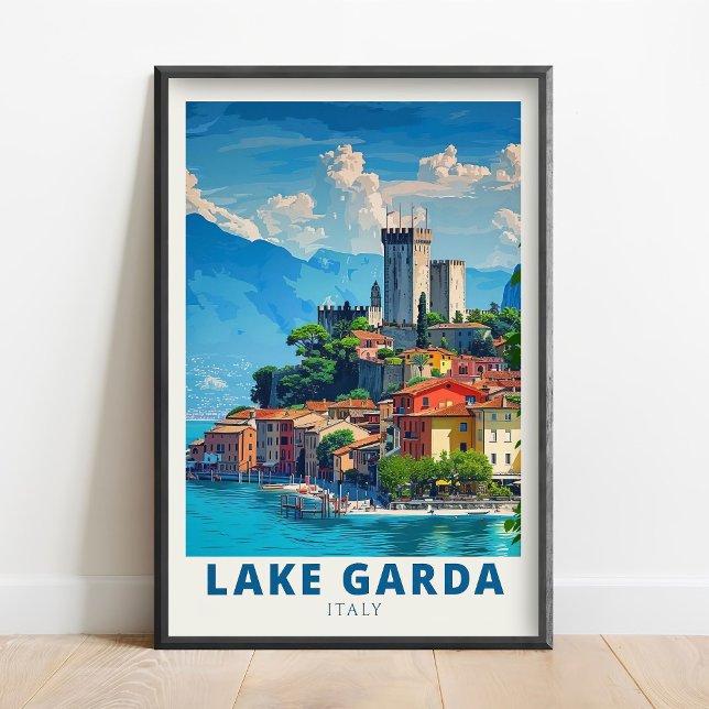 Impressão do Lago de Garda - Arte de Malcesine - C (Criador carregado)