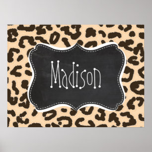 Impressão do Leopardo Bisque Colorido; Quadro Retr