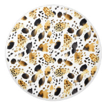 Impressão do Leopardo Branco Dourado