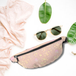 Impressão do Leopardo Chiffon Chiffon, Rosa Dourad