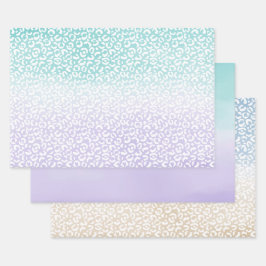 Impressão do Leopardo de Ombre Roxo Aqua