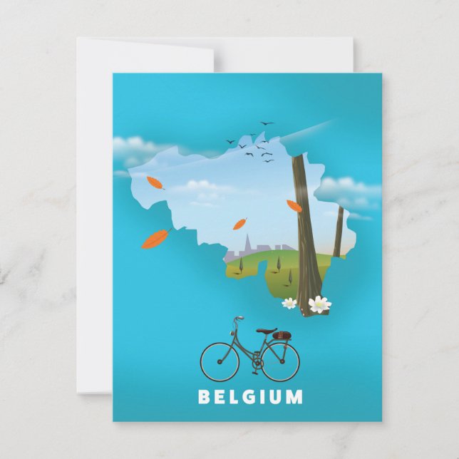 Impressão do Mapa da Bélgica. (Frente)
