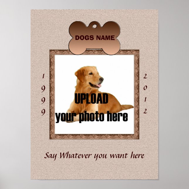 Impressão do Memorial do Cachorro - Pedras Marrons (Frente)