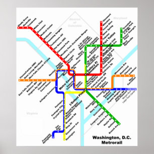 Impressão do metro da C.C. de Washington