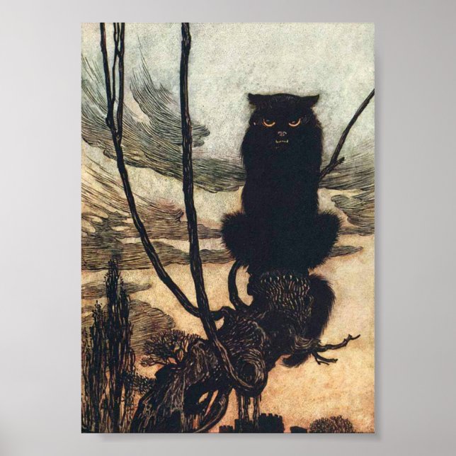 Impressão do monstro por Arthur Rackham (Frente)