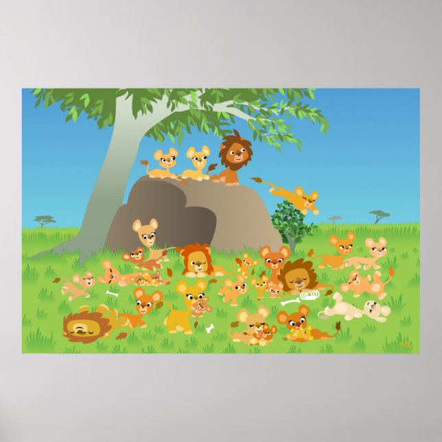 Impressão do Orgulho de Leão de Cartoon (Frente)