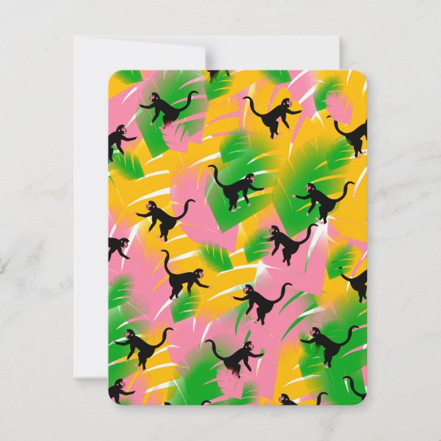 Impressão do padrão do macaco Vintage (Frente)