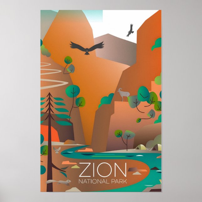 Impressão do Parque Nacional Zion (Frente)
