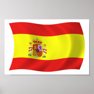 Impressão do poster da bandeira da espanha
