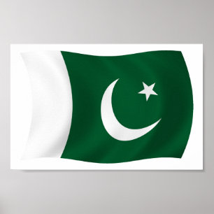 Impressão do poster da bandeira de Paquistão