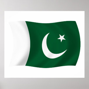 Impressão do poster da bandeira de Paquistão