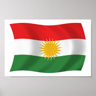 Impressão do poster da bandeira do Curdistão