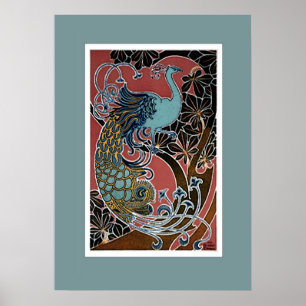 Impressão do poster da exposição do pavão do