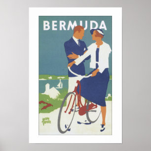 Impressão do poster de Bermuda das viagens vintag