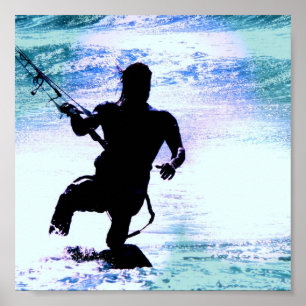 Impressão do poster de Kiteboarding
