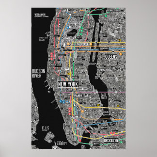impressão do poster de metrô Nova Iorque NYC