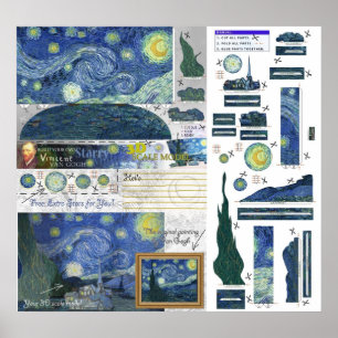 Impressão do poster de Van Gogh Papercraft da