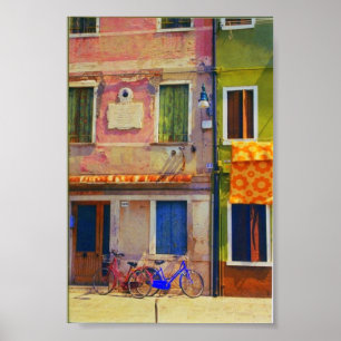 Impressão do poster de Veneza da cena da rua de